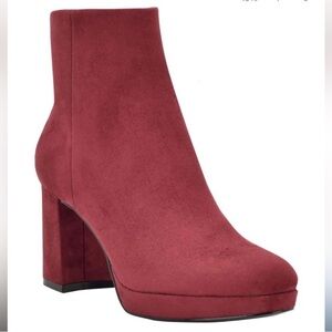 Calvin Klein Wine Suede Ankle platform Booties